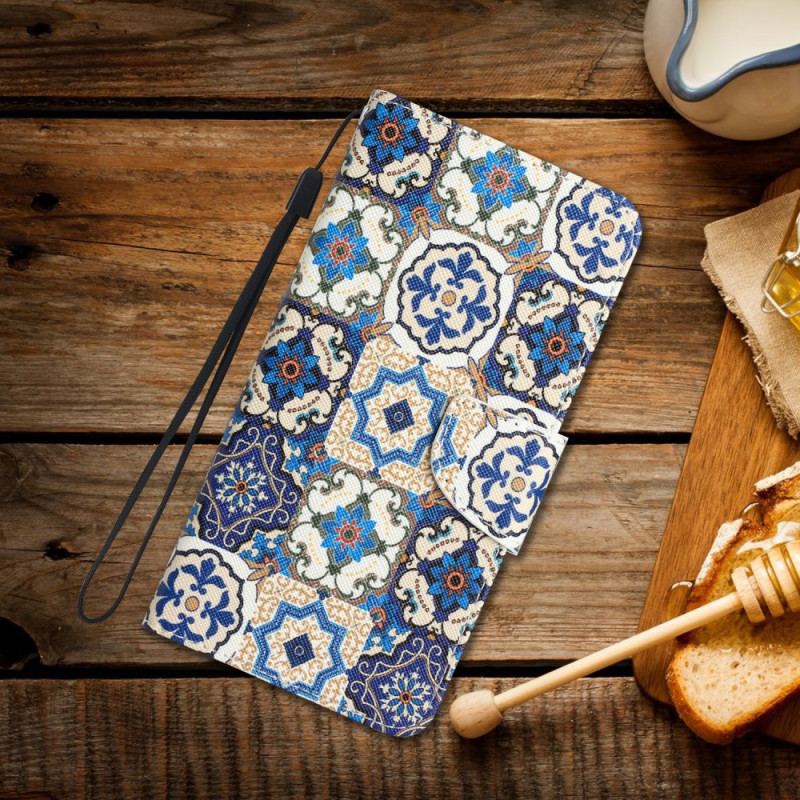 Etui Folio Samsung Galaxy A55 5g Wzór Retro Z Paskiem