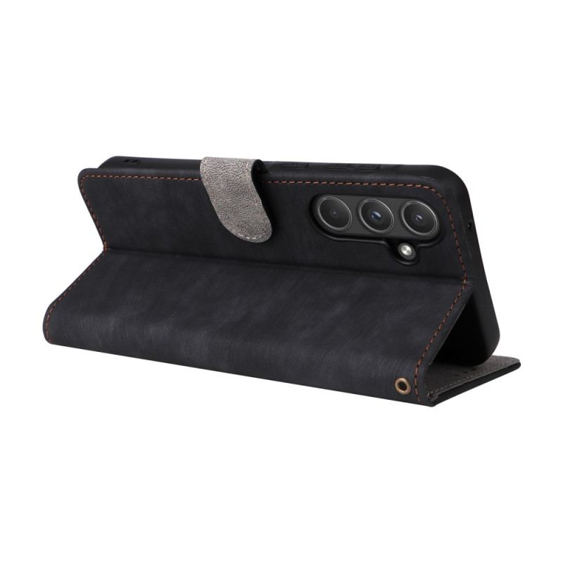 Etui Folio Samsung Galaxy A55 5g Zamszowy Pasek Blokujący Rfid Etui Ochronne