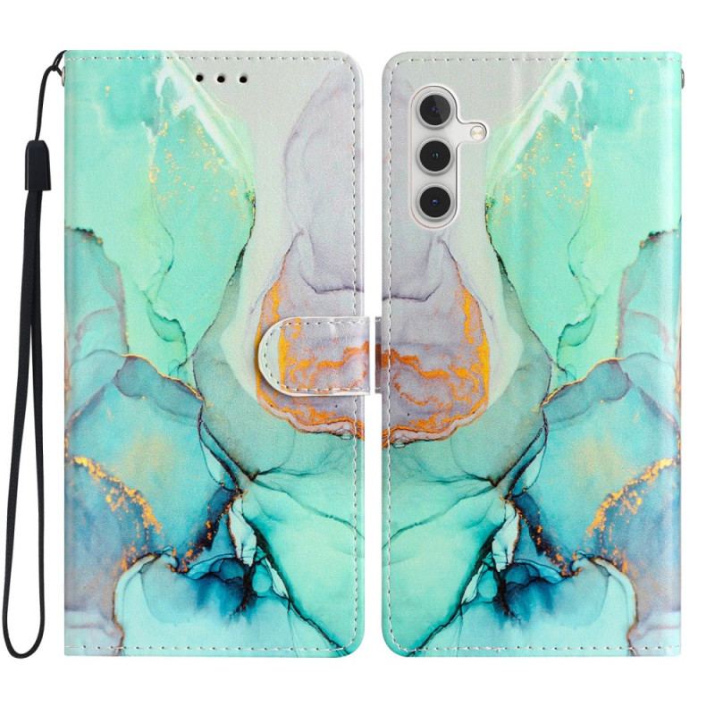 Etui Folio Samsung Galaxy A55 5g Zielony Marmur Z Paskiem