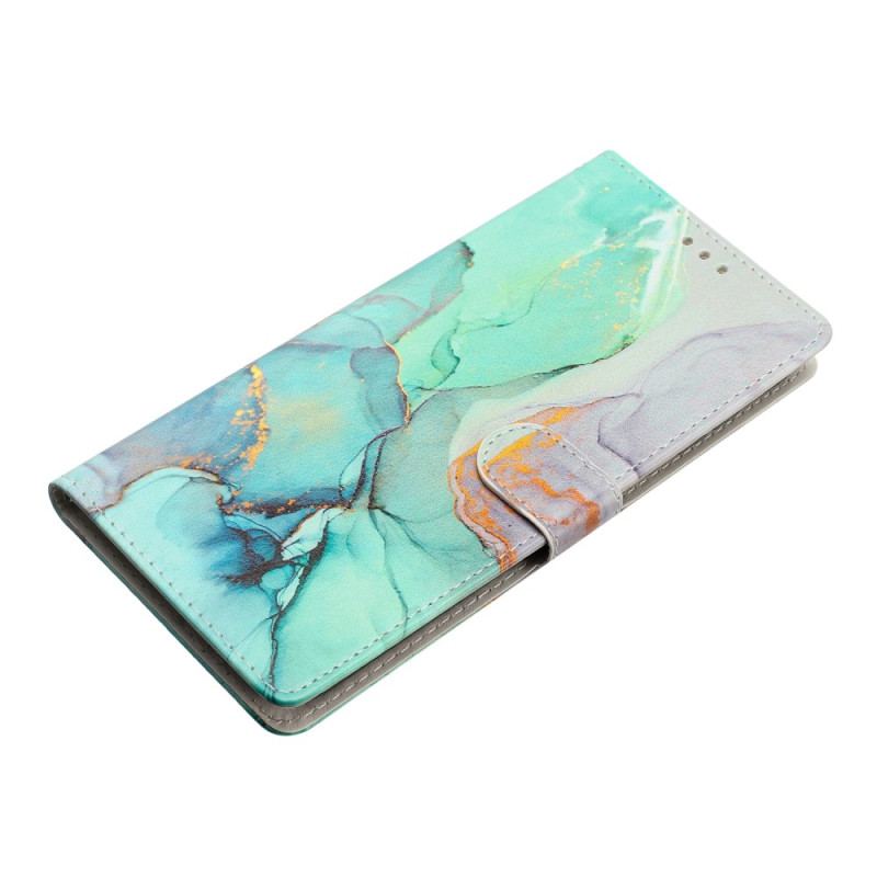 Etui Folio Samsung Galaxy A55 5g Zielony Marmur Z Paskiem