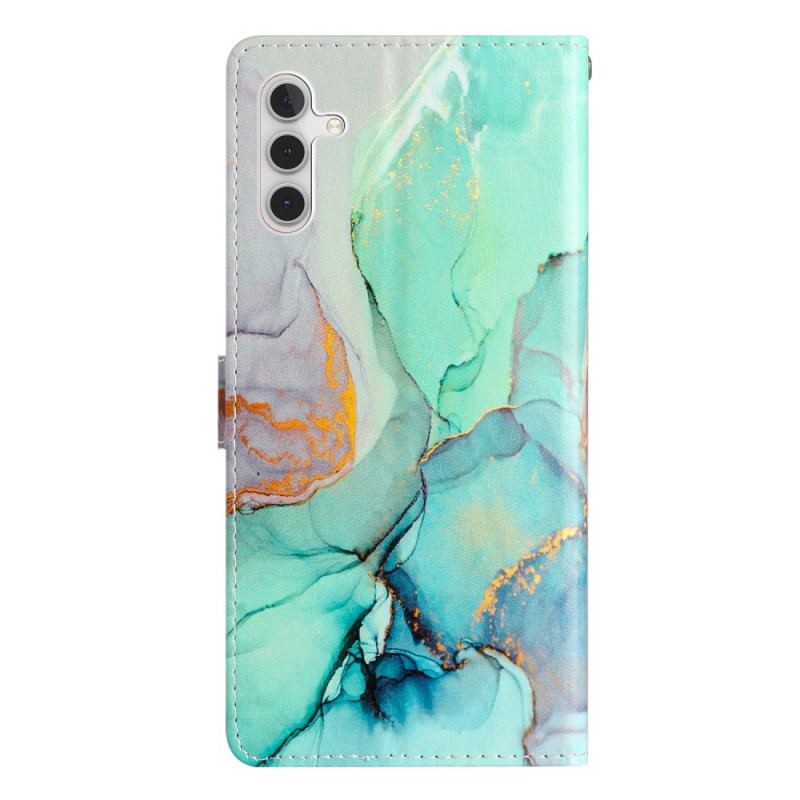 Etui Folio Samsung Galaxy A55 5g Zielony Marmur Z Paskiem