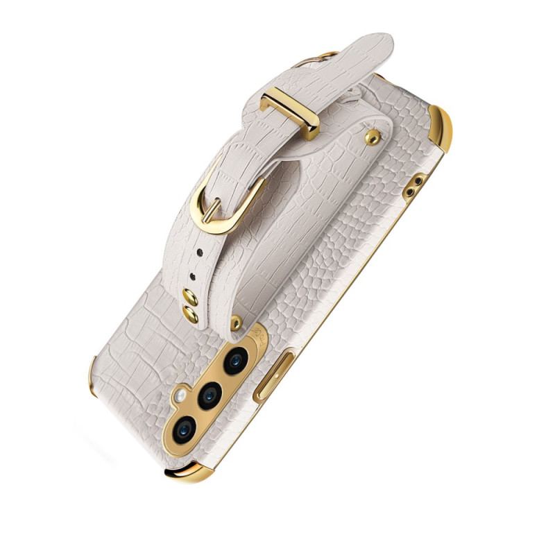 Etui Samsung Galaxy A55 5g Bransoletka I Uchwyt W Stylu Krokodyla Etui Ochronne