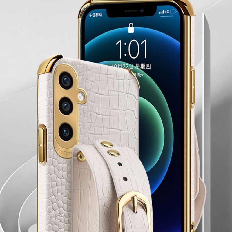 Etui Samsung Galaxy A55 5g Bransoletka I Uchwyt W Stylu Krokodyla Etui Ochronne