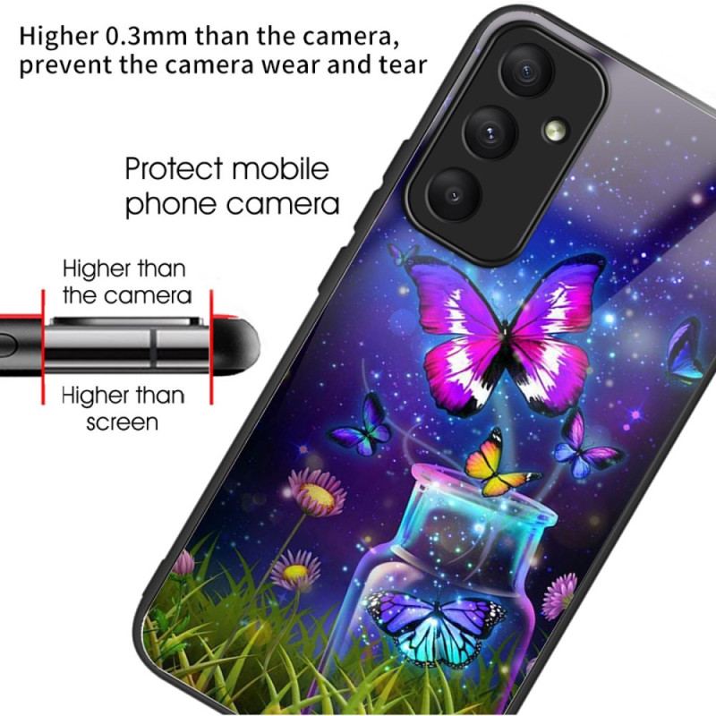 Etui Samsung Galaxy A55 5g Butelka Ze Szkła Hartowanego I Motyl Etui Ochronne