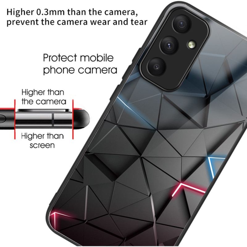 Etui Samsung Galaxy A55 5g CZarne Trójkąty Ze Szkła Hartowanego