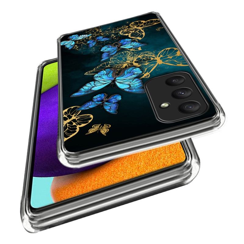Etui Samsung Galaxy A55 5g Gromada Niebieskich Motyli