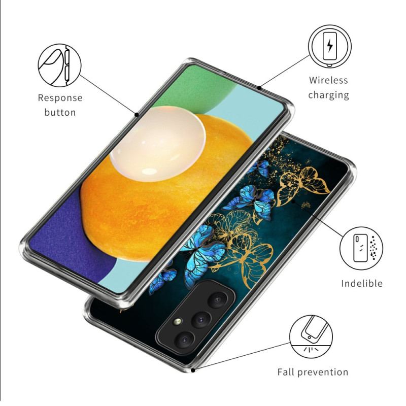Etui Samsung Galaxy A55 5g Gromada Niebieskich Motyli