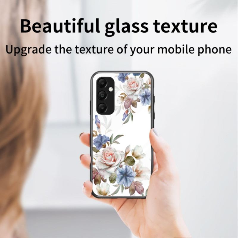 Etui Samsung Galaxy A55 5g Szkło Hartowane Z Uchwytem W Kwiatowy Wzór