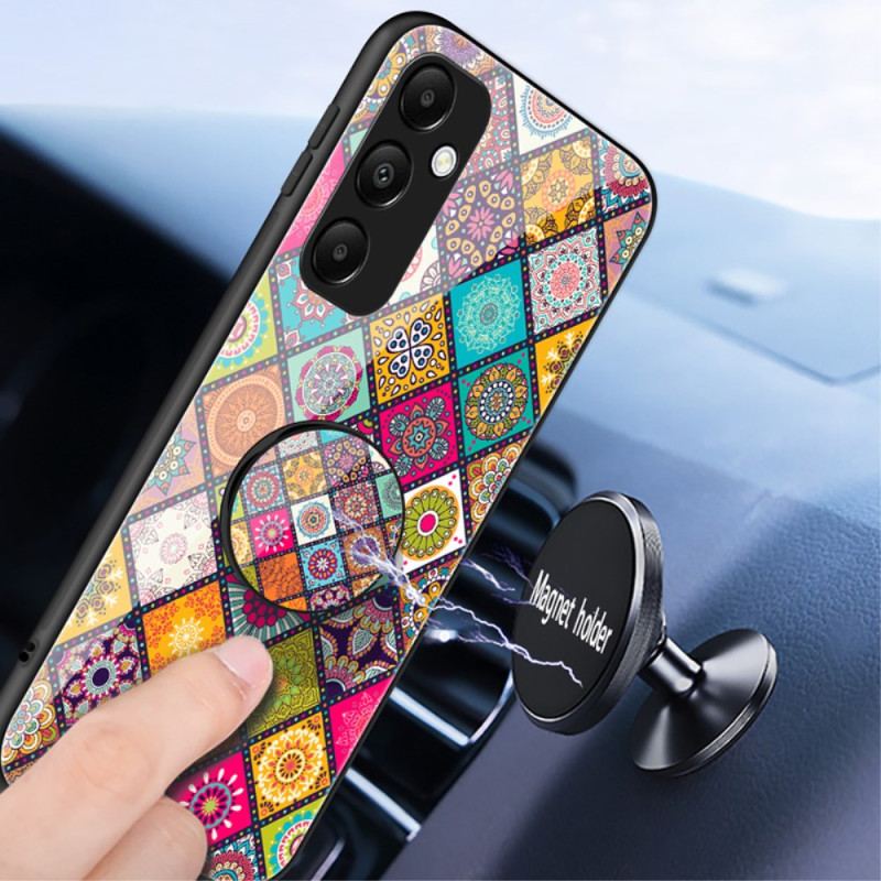 Etui Samsung Galaxy A55 5g Ze Wsparciem I Patchworkowym Paskiem