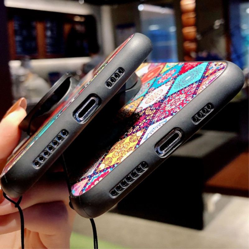 Etui Samsung Galaxy A55 5g Ze Wsparciem I Patchworkowym Paskiem