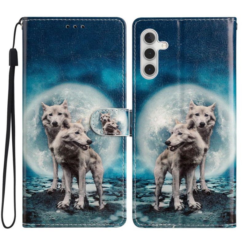 Obudowa Samsung Galaxy A55 5g Etui Na Telefon Dwa Wilki Z Paskami