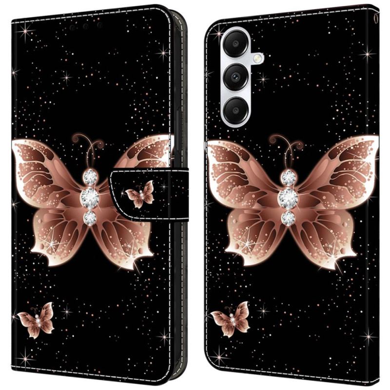 Pokrowce Samsung Galaxy A55 5g Różowy Diamentowy Motyl