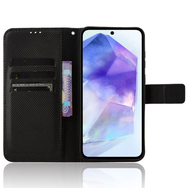 Skórzany Futerał Samsung Galaxy A55 5g Etui Na Telefon Teksturowany Pasek