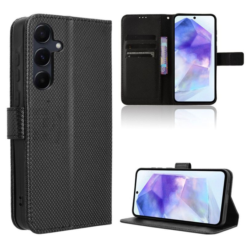 Skórzany Futerał Samsung Galaxy A55 5g Etui Na Telefon Teksturowany Pasek