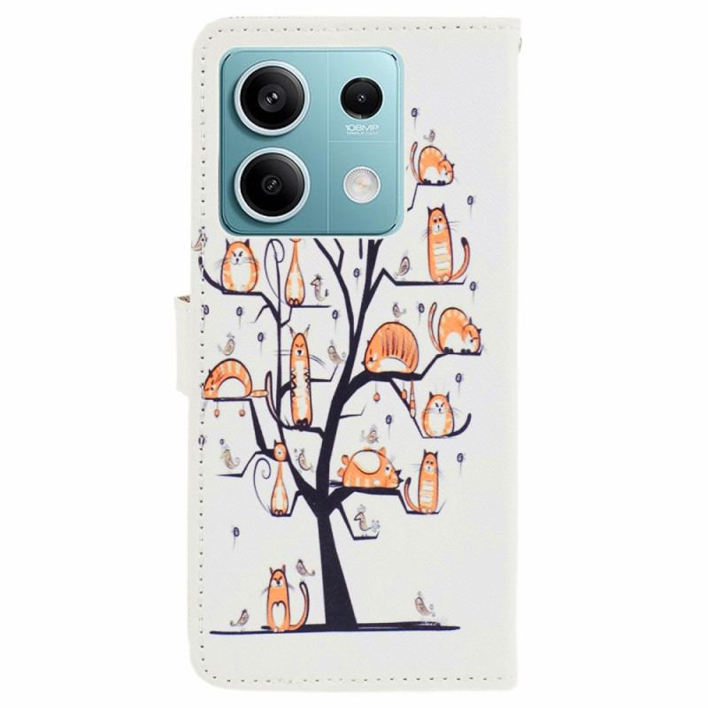 Etui Folio Do Xiaomi Redmi Note 13 5g Koty Na Drzewie Smyczy