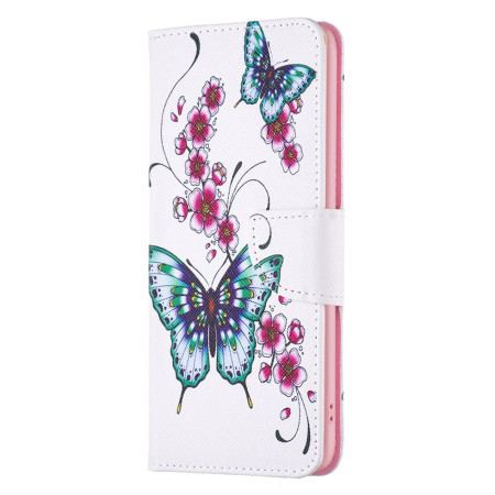 Etui Folio Do Xiaomi Redmi Note 13 5g Kwitnąca Brzoskwinia I Motyle