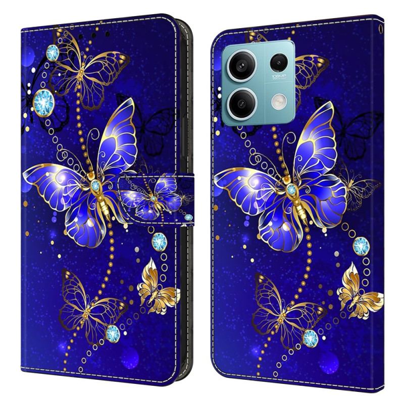 Etui Folio Xiaomi Redmi Note 13 5g Diamentowe Motyle