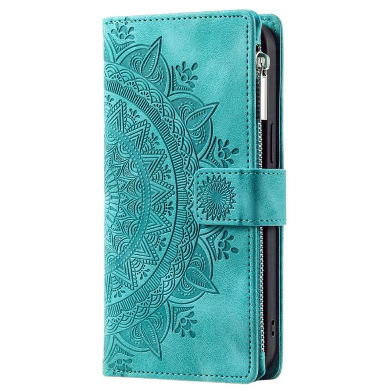 Skórzany Futerał Xiaomi Redmi Note 13 5g Etui Na Telefon Portfel Z Efektem Skóry Mandali I Paskiem