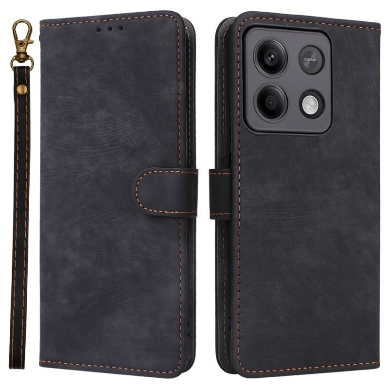 Skórzany Futerał Xiaomi Redmi Note 13 5g Etui Na Telefon Z Blokadą Rfid I Smyczą