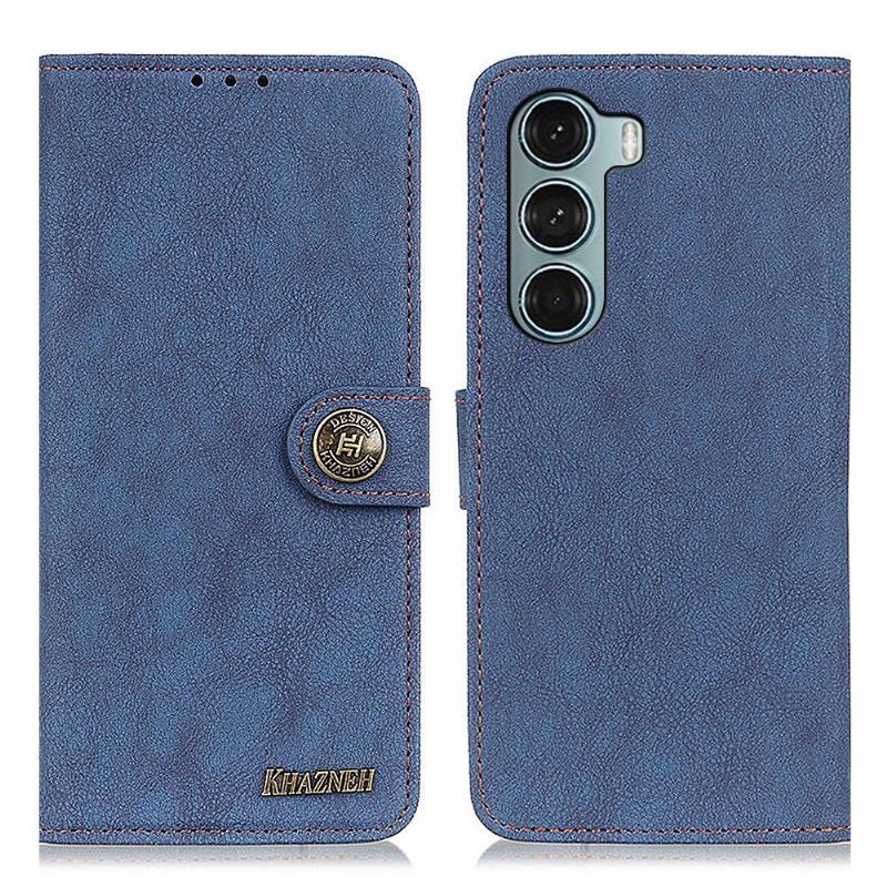 Etui Folio do Motorola Moto G200 5G Khazneh Efekt Skóry Retro
