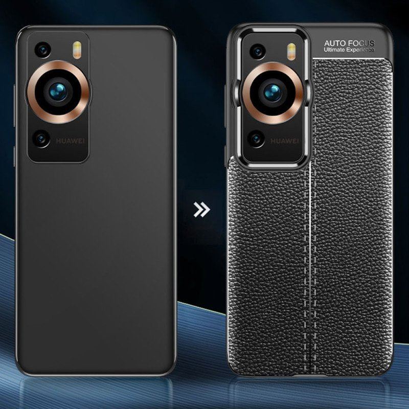 Etui do Huawei P60 Pro Efekt Skóry Liczi Z Podwójną Linią