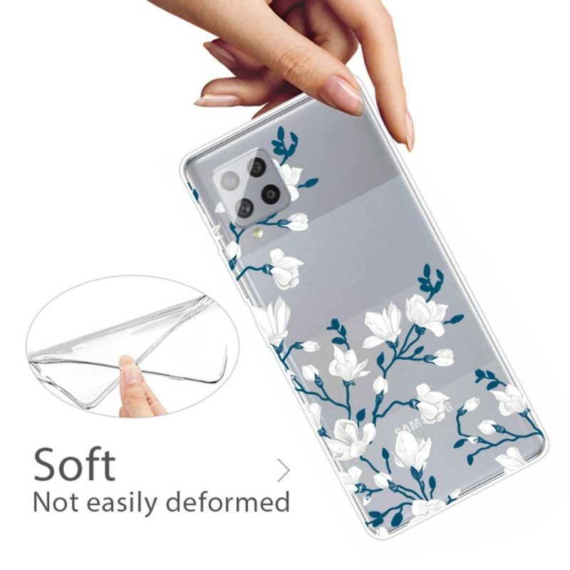Etui do Samsung Galaxy A42 5G Anti-fall Białe Kwiaty