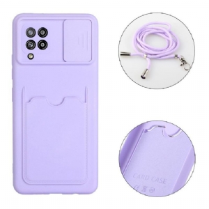 Etui do Samsung Galaxy A42 5G Anti-fall Osłona Kamery Z Uchwytem Na Kartę I Smyczą
