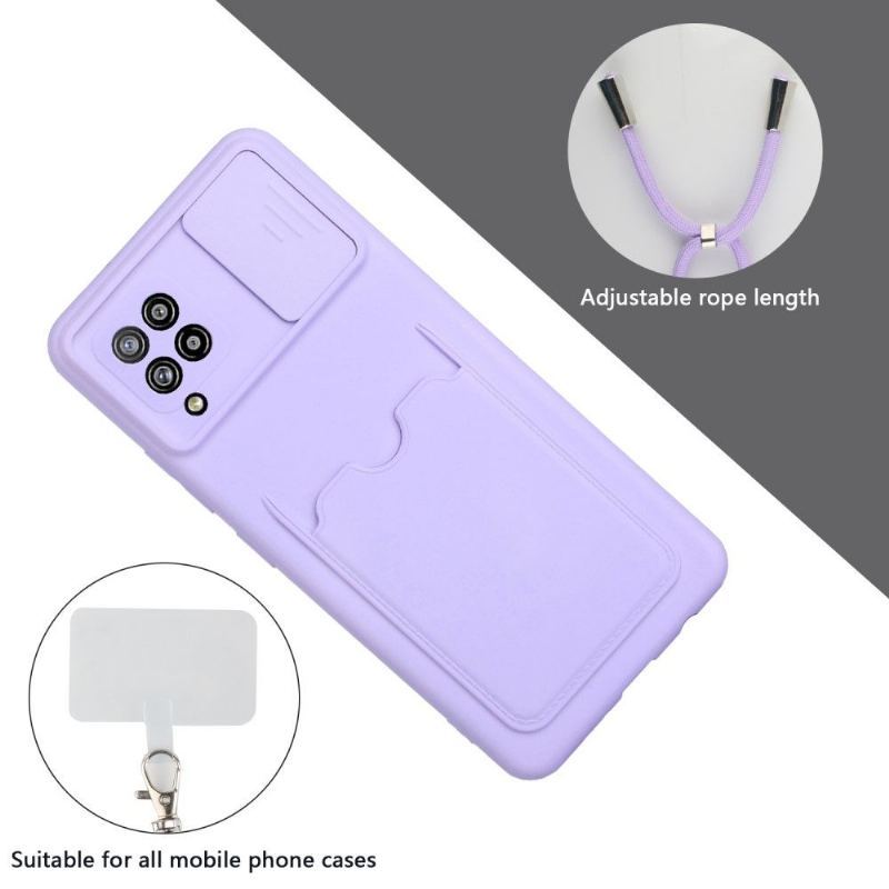 Etui do Samsung Galaxy A42 5G Anti-fall Osłona Kamery Z Uchwytem Na Kartę I Smyczą