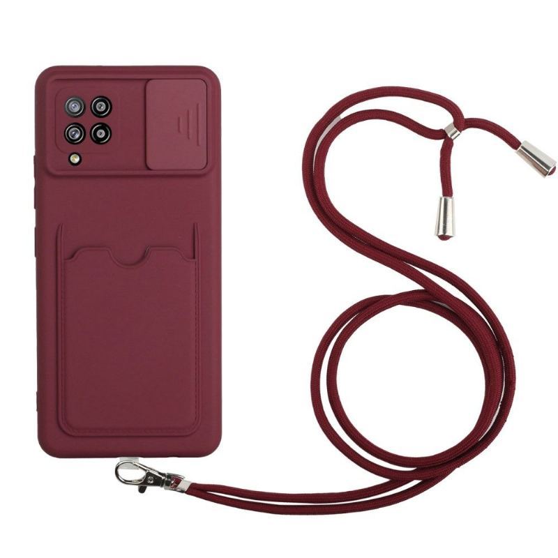 Etui do Samsung Galaxy A42 5G Anti-fall Osłona Kamery Z Uchwytem Na Kartę I Smyczą