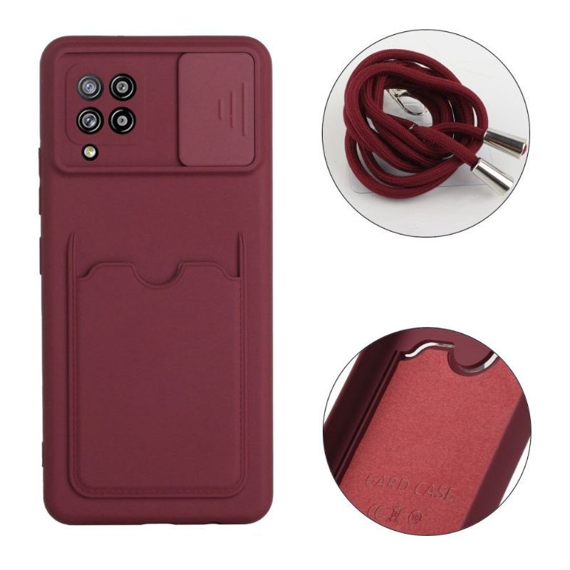 Etui do Samsung Galaxy A42 5G Anti-fall Osłona Kamery Z Uchwytem Na Kartę I Smyczą