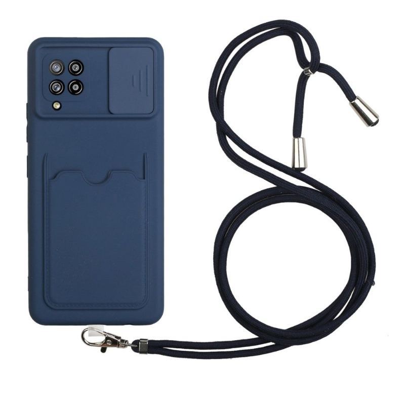 Etui do Samsung Galaxy A42 5G Anti-fall Osłona Kamery Z Uchwytem Na Kartę I Smyczą