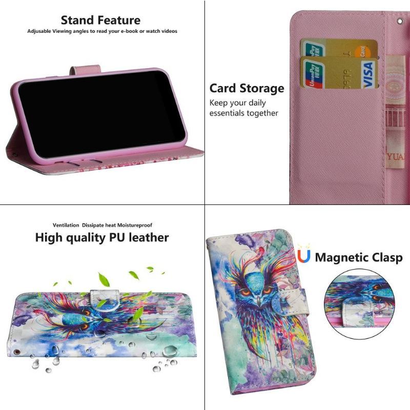 Etui Folio do Samsung Galaxy A42 5G Akwarela Sowa