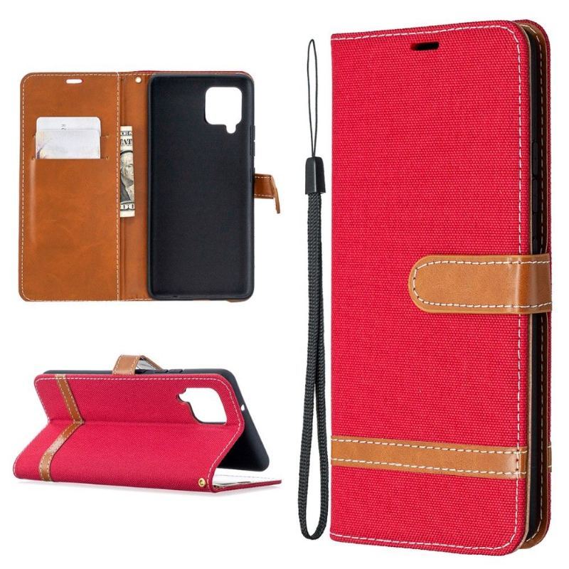Etui Folio do Samsung Galaxy A42 5G Pokrowiec Z Tkaniny