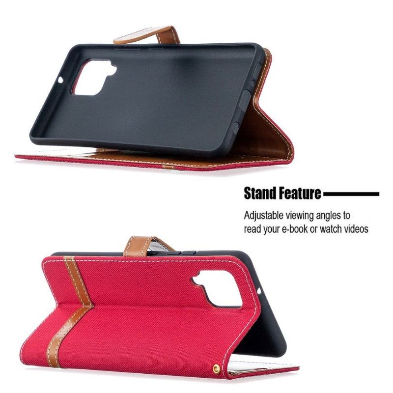 Etui Folio do Samsung Galaxy A42 5G Pokrowiec Z Tkaniny
