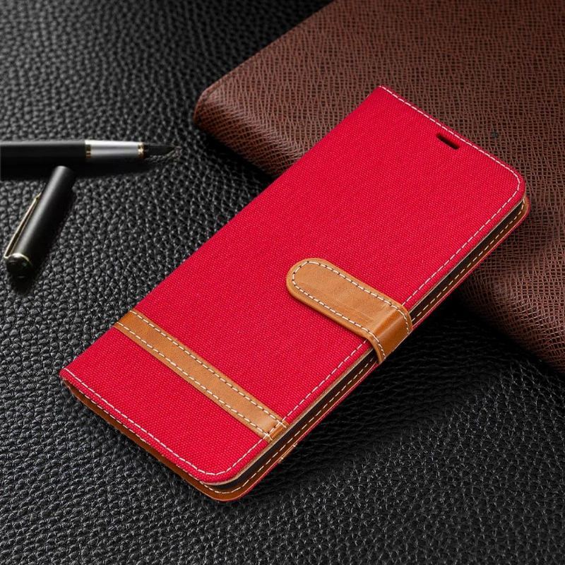 Etui Folio do Samsung Galaxy A42 5G Pokrowiec Z Tkaniny