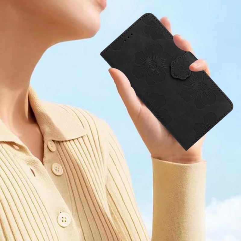 Etui Folio Google Pixel 8 Pro Kwiaty Ze Smyczą