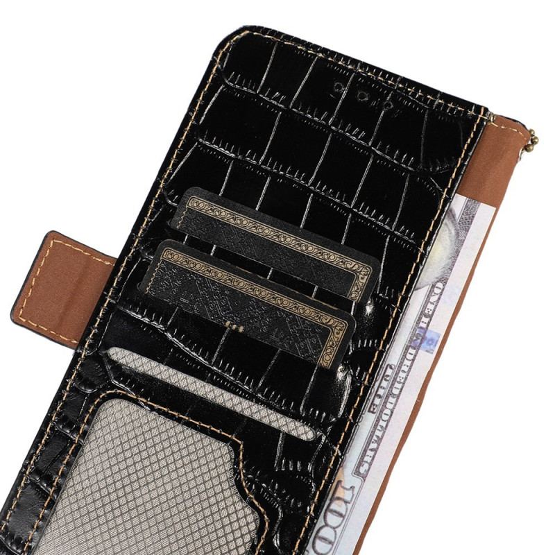 Skórzany Futerał Google Pixel 8 Pro Etui Na Telefon Styl Krokodyla Rfid