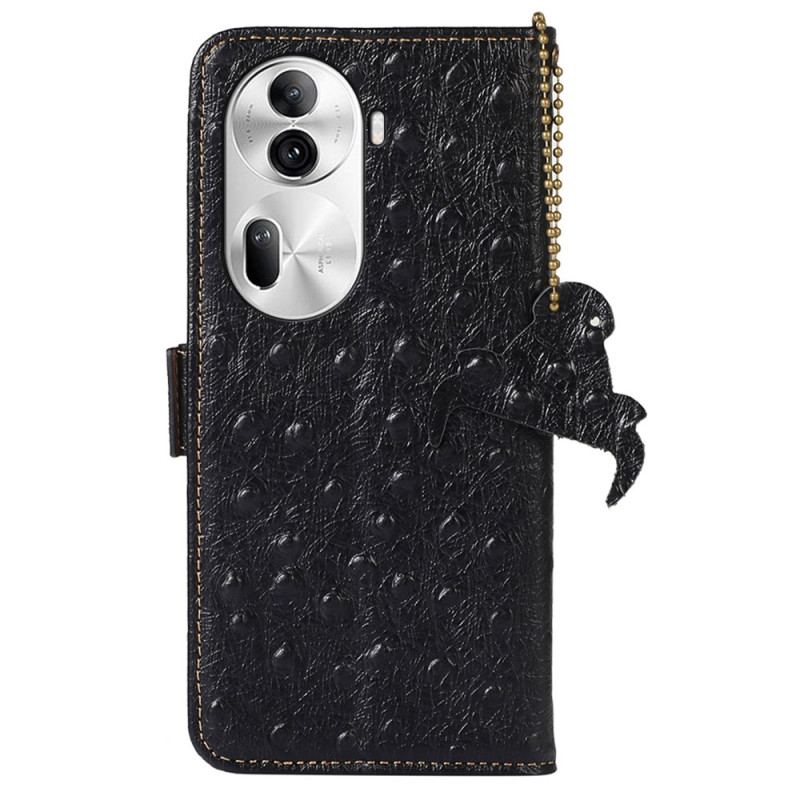 Etui Folio Do Oppo Reno 11 Pro 5g Blokowanie Rfid Z Prawdziwej Skóry Teksturowanej