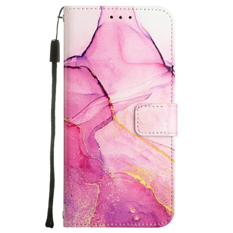 Etui Folio Do Oppo Reno 11 Pro 5g Wzór Marmurkowy Z Paskiem Na Ramię