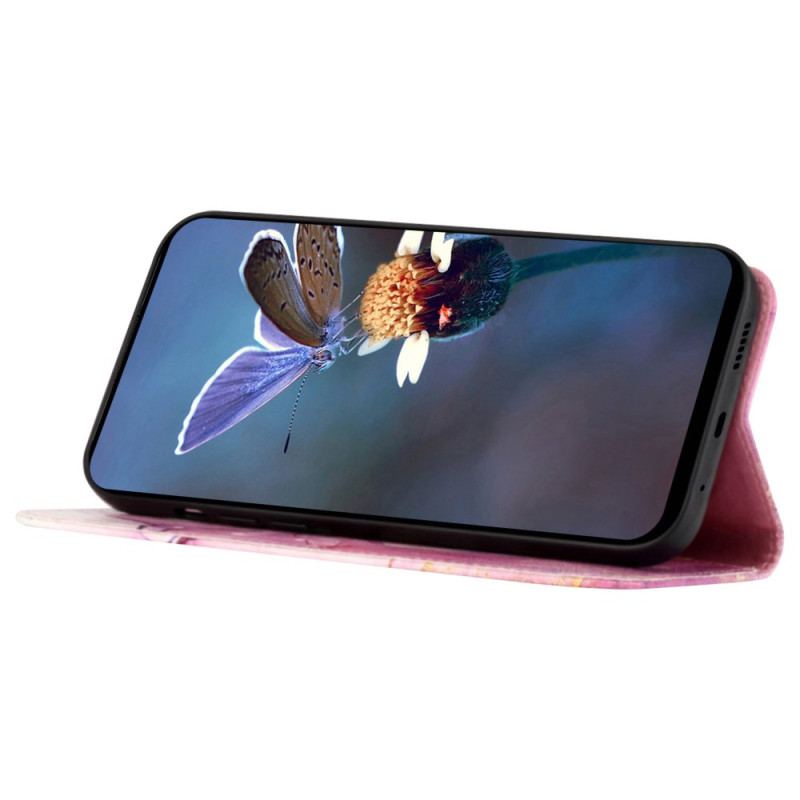 Etui Folio Do Oppo Reno 11 Pro 5g Wzór Marmurkowy Z Paskiem Na Ramię