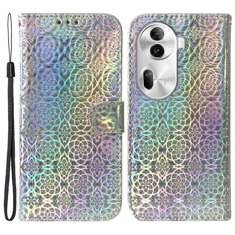 Etui Folio Oppo Reno 11 Pro 5g Styl Dyskotekowy Na Ramiączkach