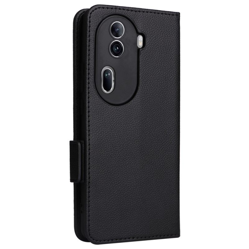 Skórzany Futerał Oppo Reno 11 Pro 5g Etui Na Telefon Tekstura Liczi Z Paskiem