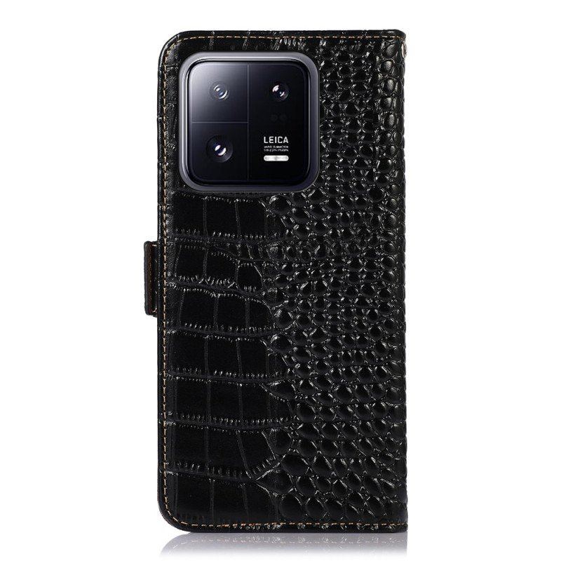 Etui Folio do Xiaomi 13 Pro Rfid W Stylu Krokodyla