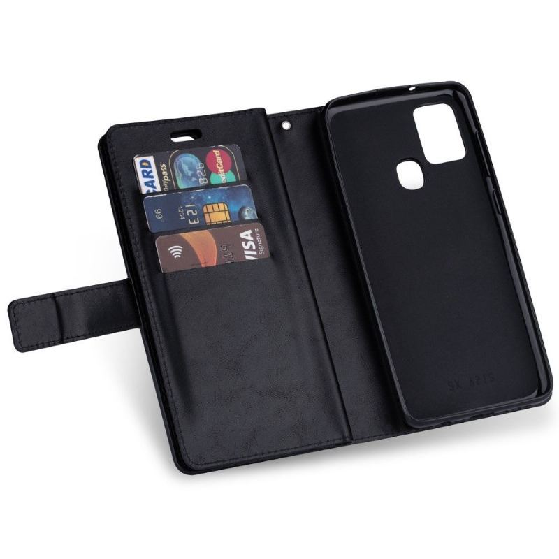 Etui Folio do Samsung Galaxy A21s z Łańcuch Faux Skórzane Etui Na Karty