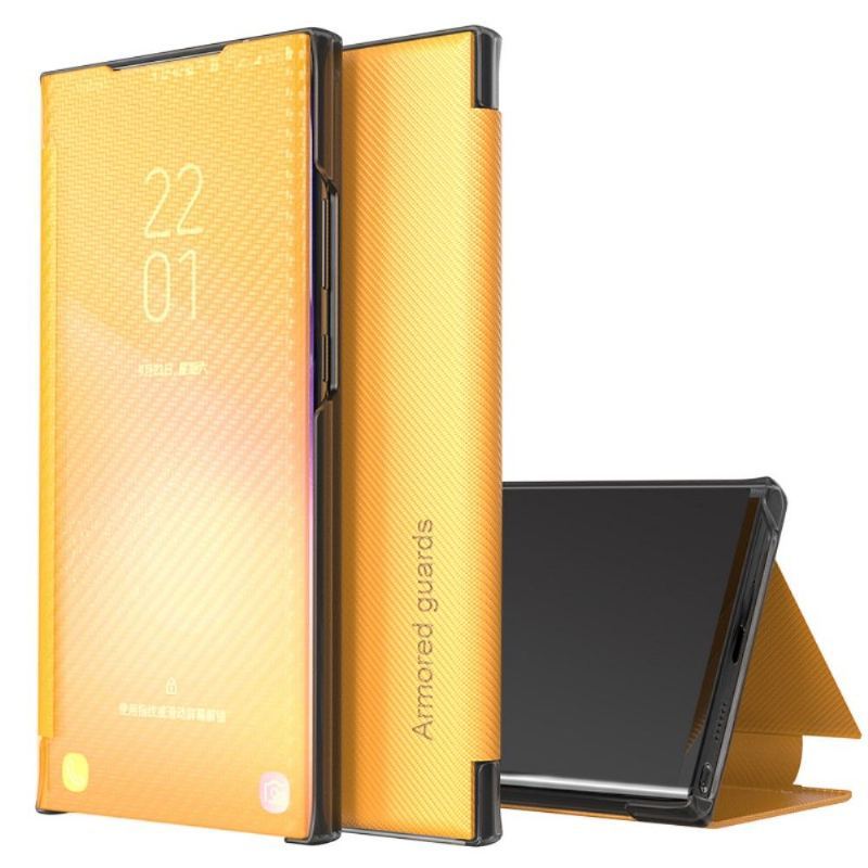 Etui Na Telefon do Samsung Galaxy A21s Etui Folio Włókno Węglowe