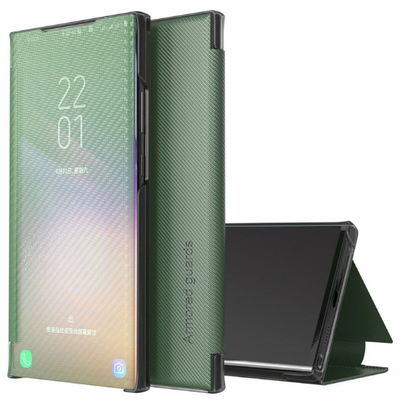 Etui Na Telefon do Samsung Galaxy A21s Etui Folio Włókno Węglowe