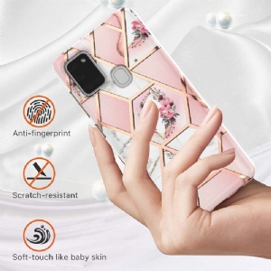 Futerały do Samsung Galaxy A21s Marmurowa I Kwiatowa Korona