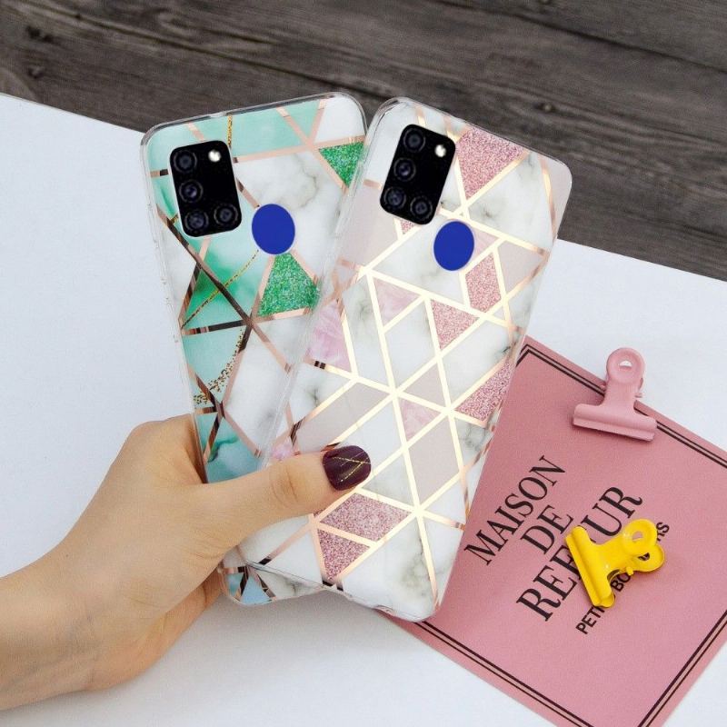 Futerały do Samsung Galaxy A21s Obrzeża Różowa Geometria