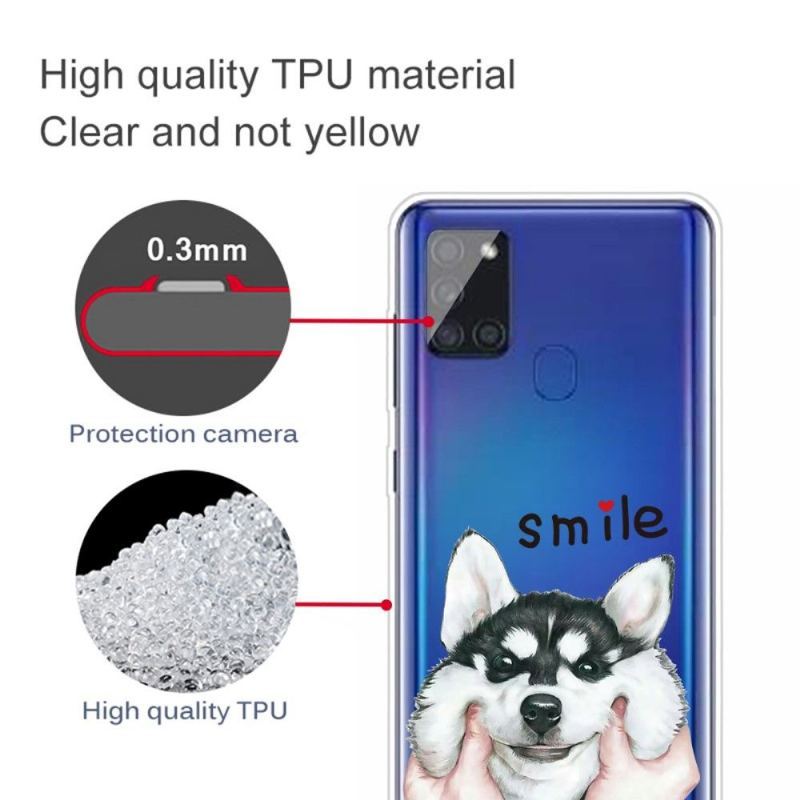Futerały do Samsung Galaxy A21s Obrzeża Uśmiech Pies