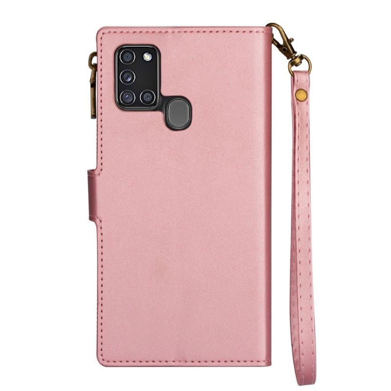 Skórzany Futerał do Samsung Galaxy A21s Anti-fall Portfel Sandy Fresh